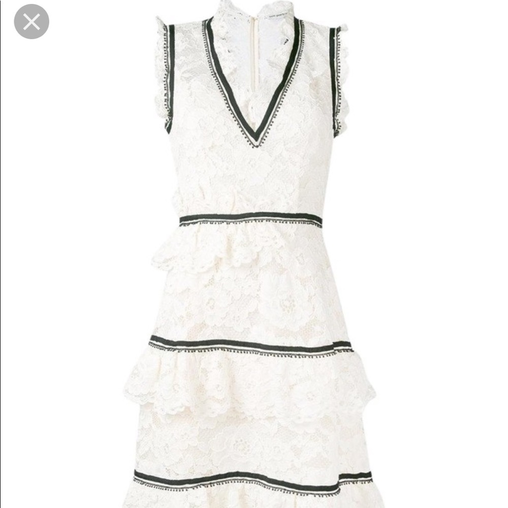Self-Portrait Midi white lace dress